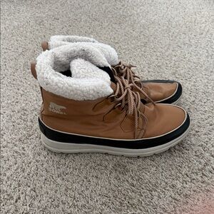 Sorel Brown and White Winter Boots